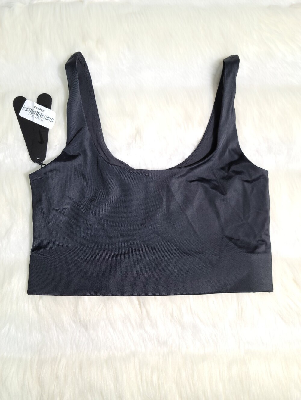 Nike SKIMS Shine Scoop Neck Longline Bra Black Obsidian Women Small NEW